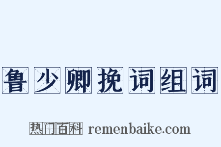 鲁少卿挽词组词是什么意思的图片